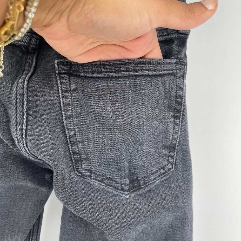 Abercrombie Kids Boys Faded Black Distressed Super Skinny Jeans 7/8 Long